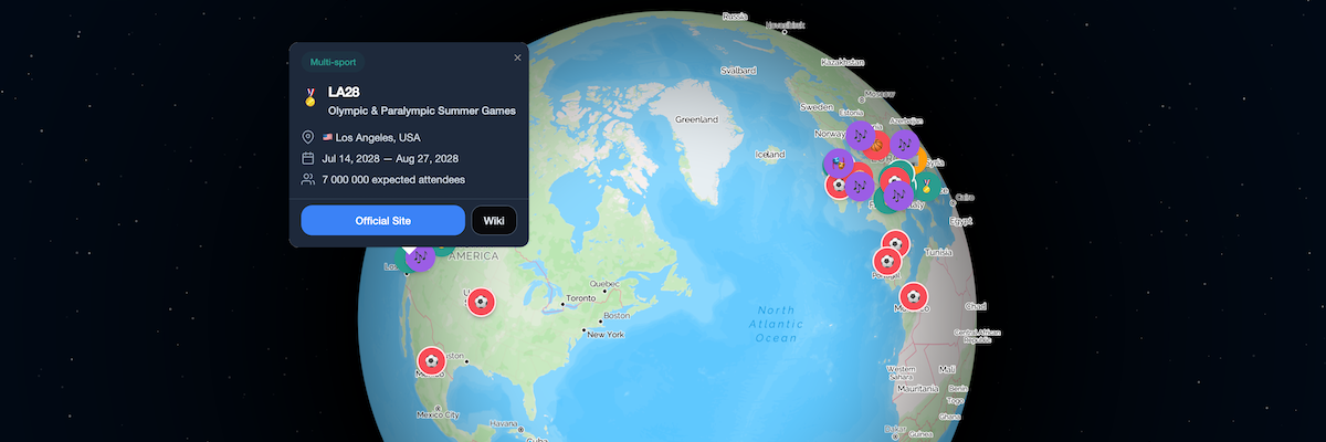 Interactive Event Globe showing global events