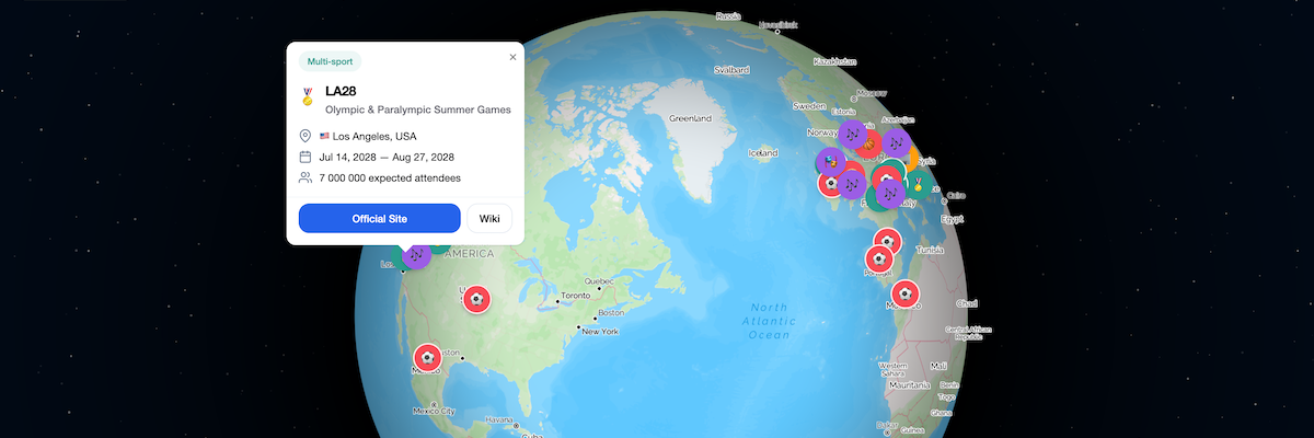 Interactive Event Globe showing global events